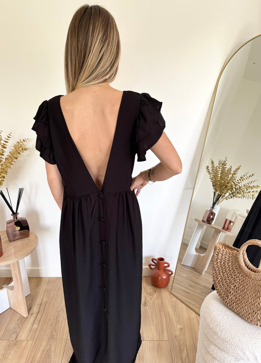 Robe boutons noir