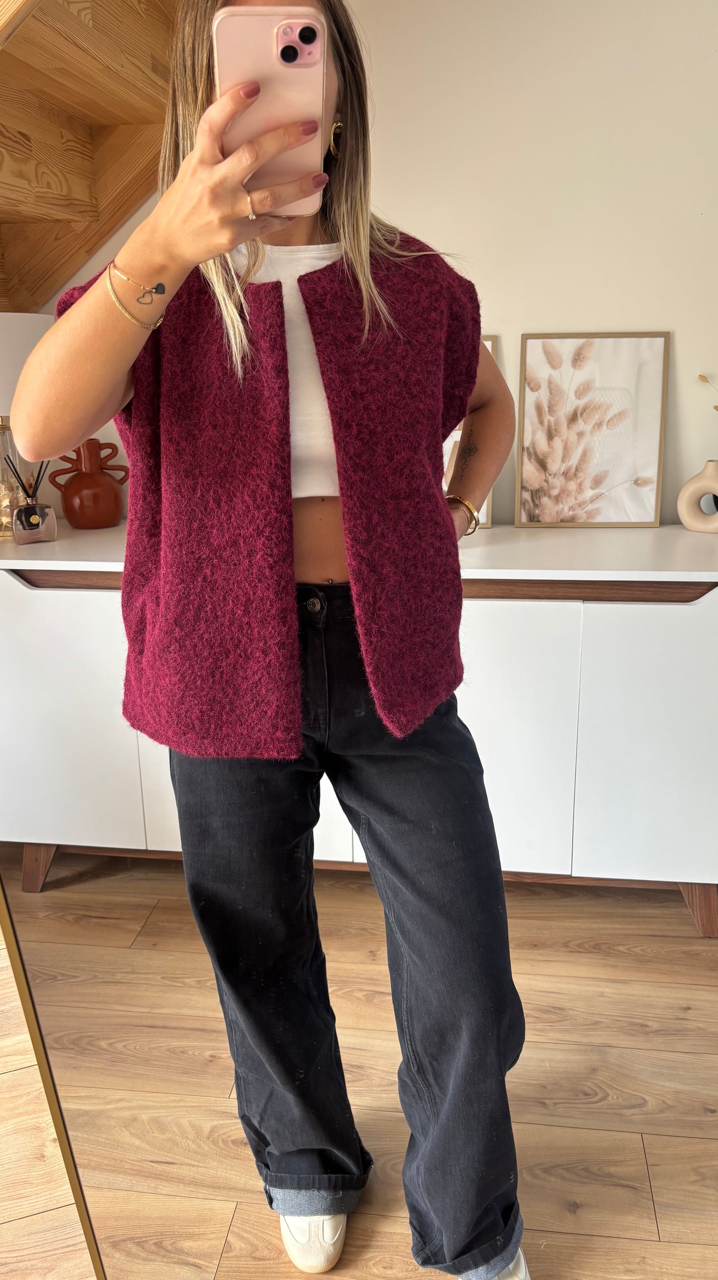 Gilet sans manches bordeaux