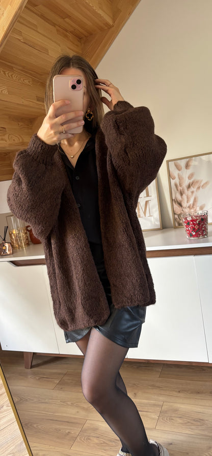 Gilet en laine douce chocolat