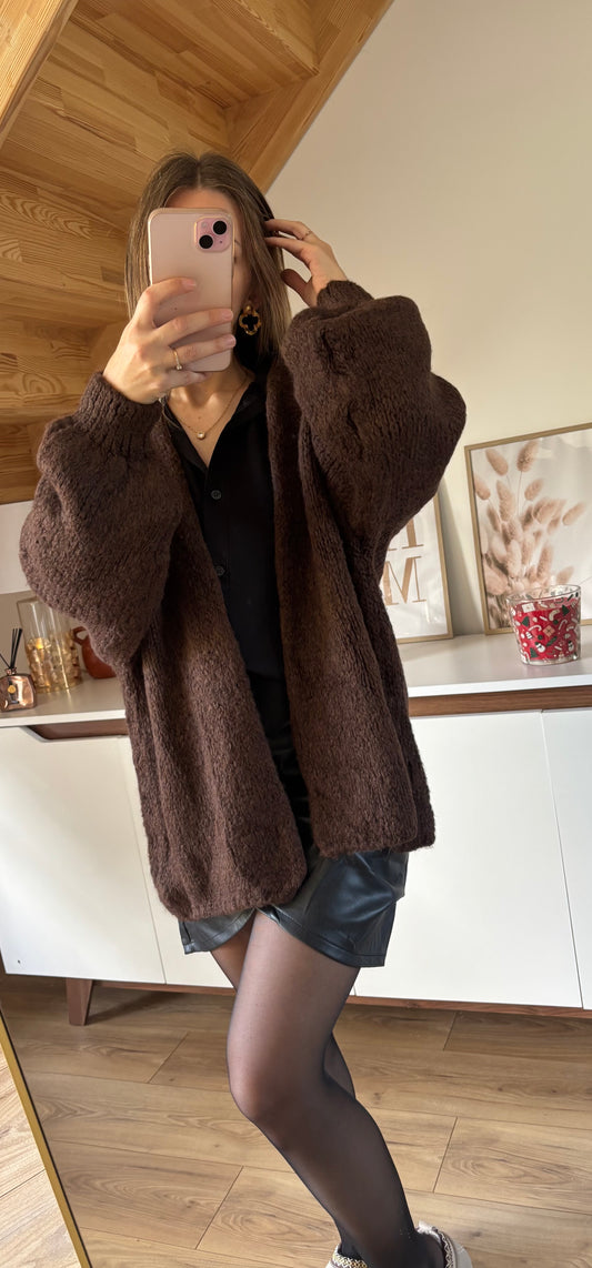 Gilet en laine douce chocolat