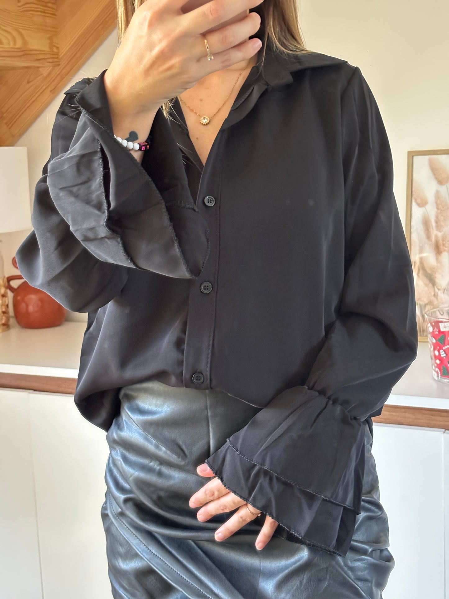 Chemise fluide manches volantes