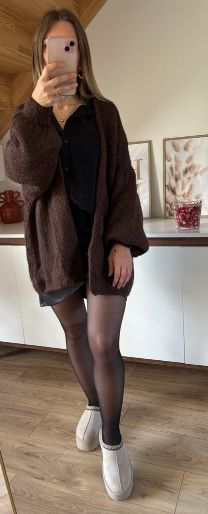 Gilet en laine douce chocolat