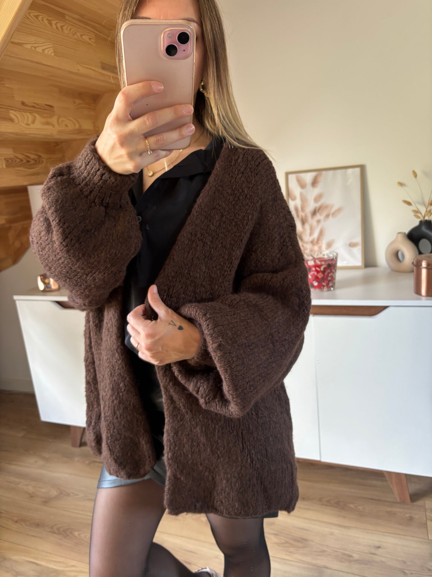 Gilet en laine douce chocolat