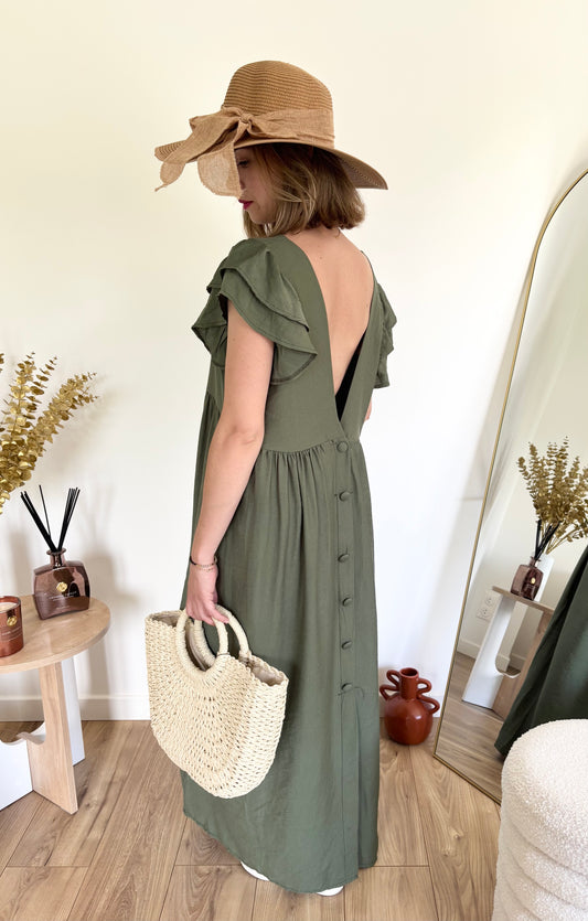 Robe boutons kaki