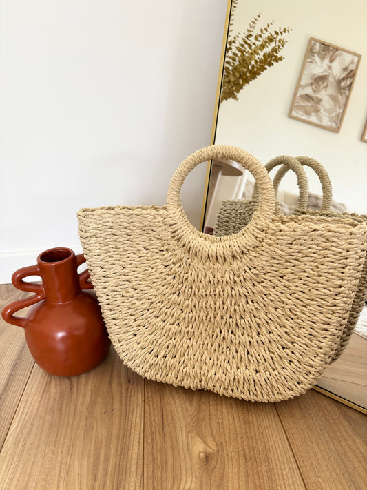 Sac en paille beige