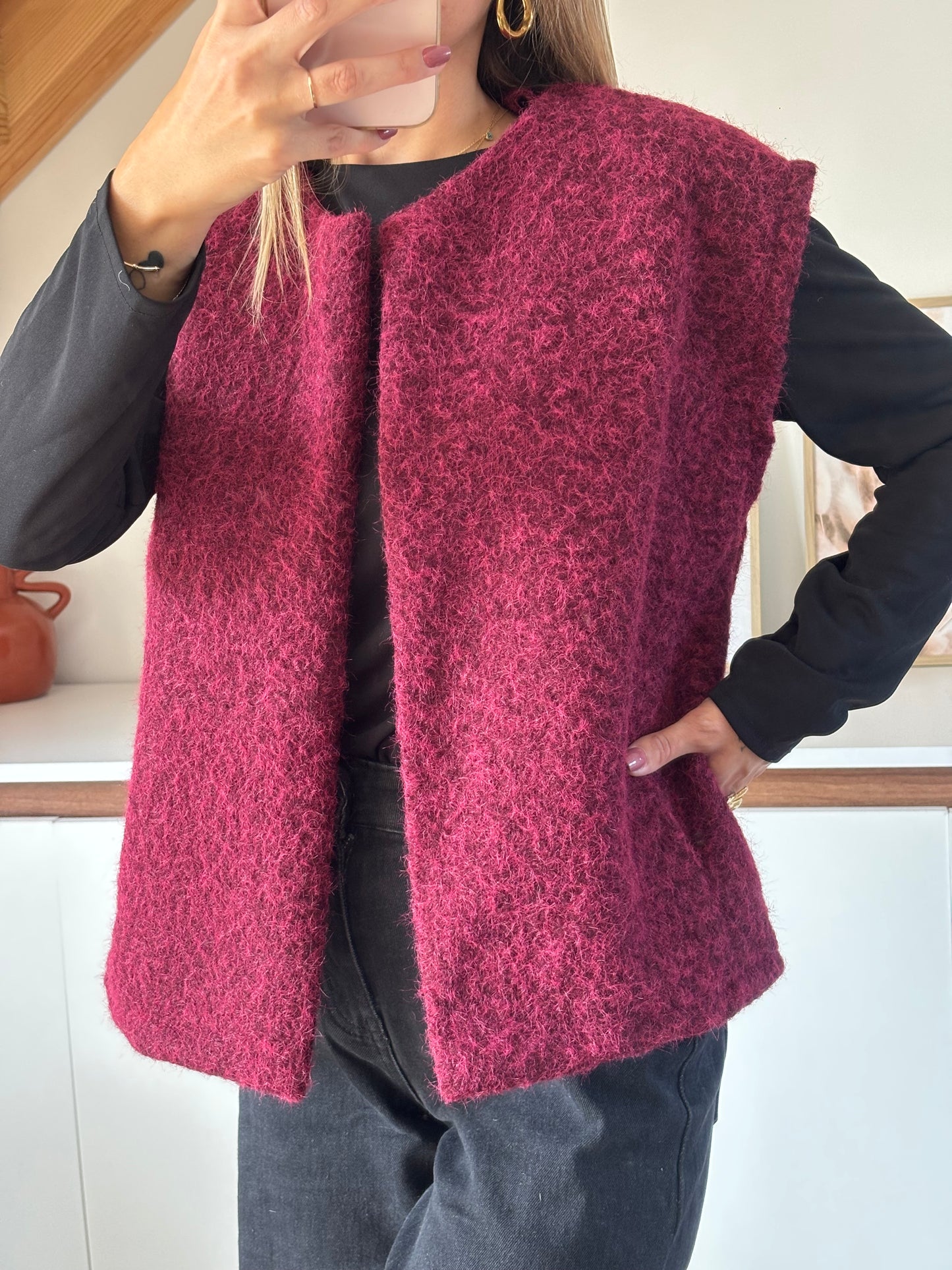 Gilet sans manches bordeaux